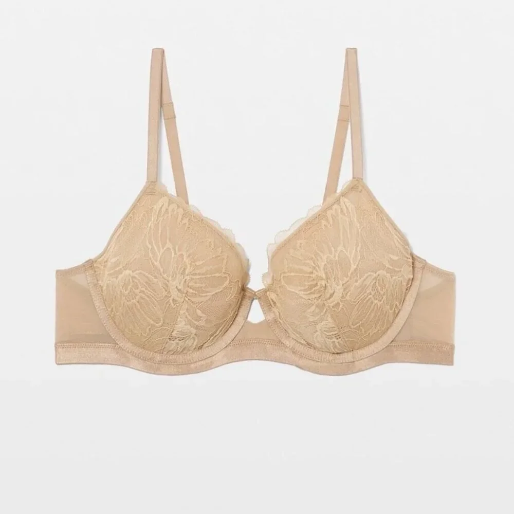 2/$30 Soma Lightly Lined Perfect Coverage Bra with Lace Warm Amber 40DD #9443